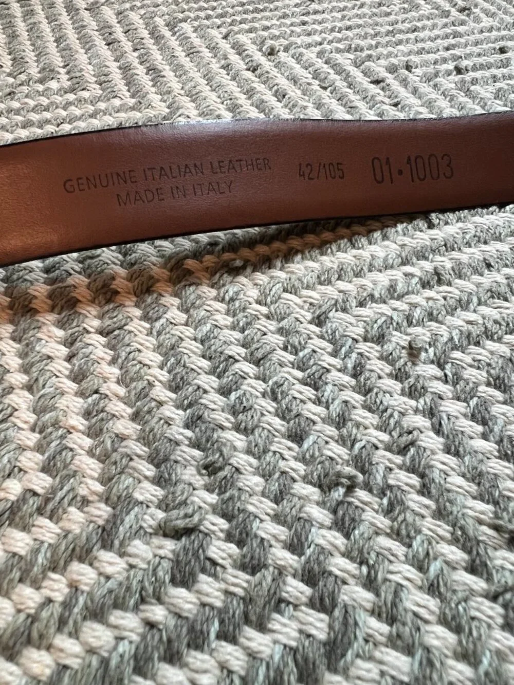 Genuine Italian Leather Men's Brown Belt 42/105 Solid Brass Buckle Classic‎ Lux